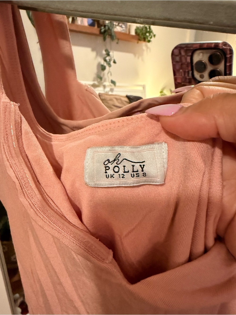 Oh Polly Dusty Pink Sleeveless Swing Cami - Picture 3 of 3